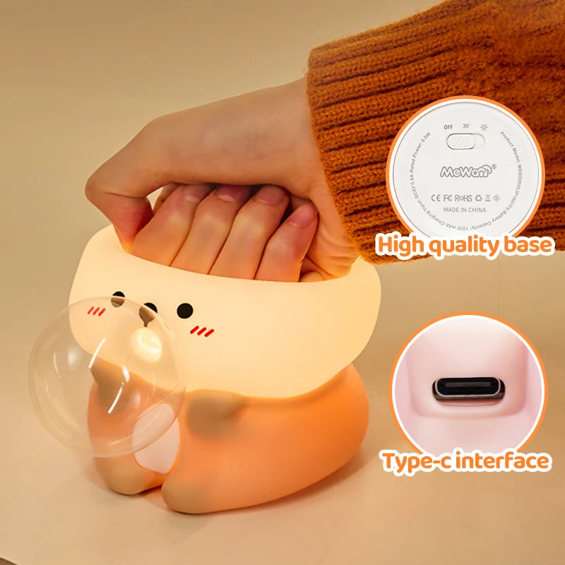 Otter Night Light Soft Silicone Three Brightness Levels