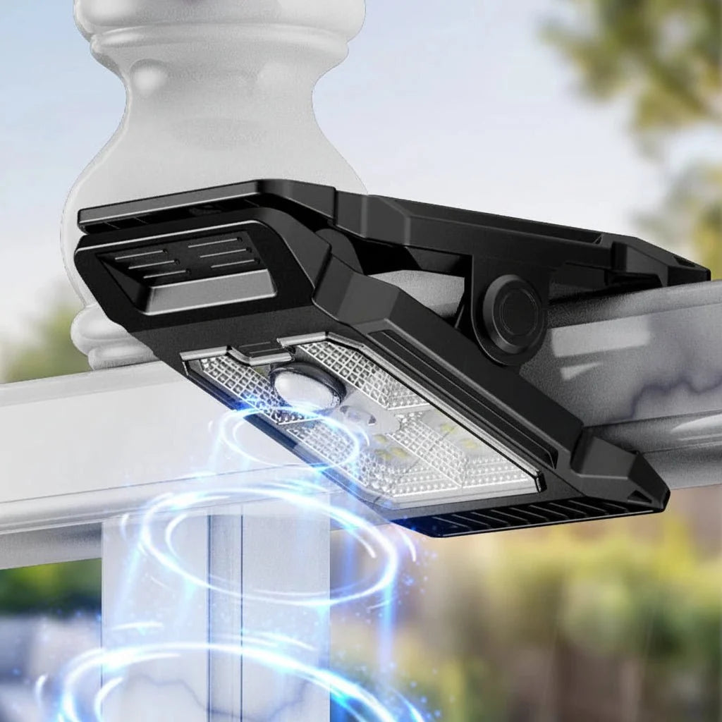 Outdoor Clip Light Solar-Powered Motion-Activated Weather-Resistant