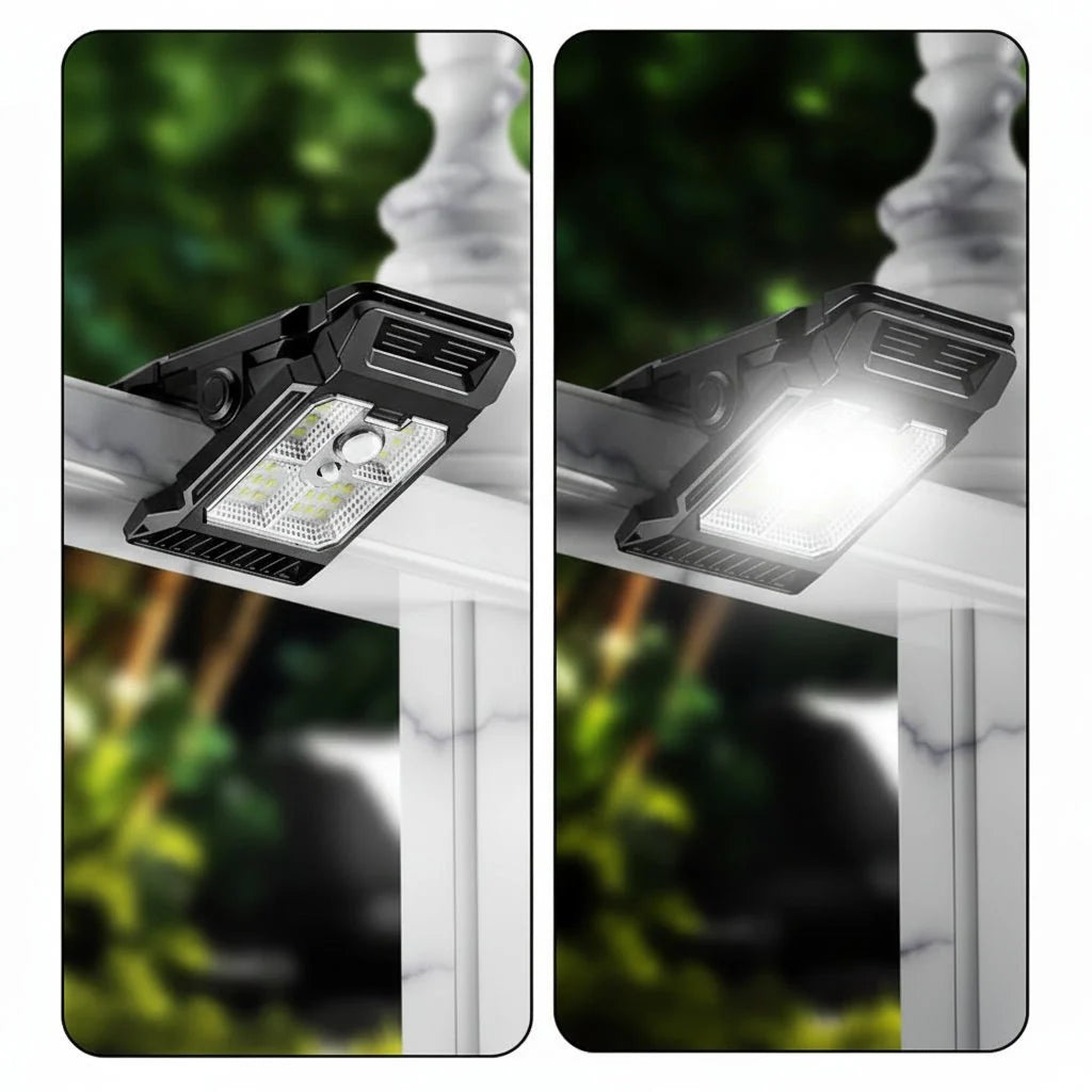 Outdoor Clip Light Solar-Powered Motion-Activated Weather-Resistant