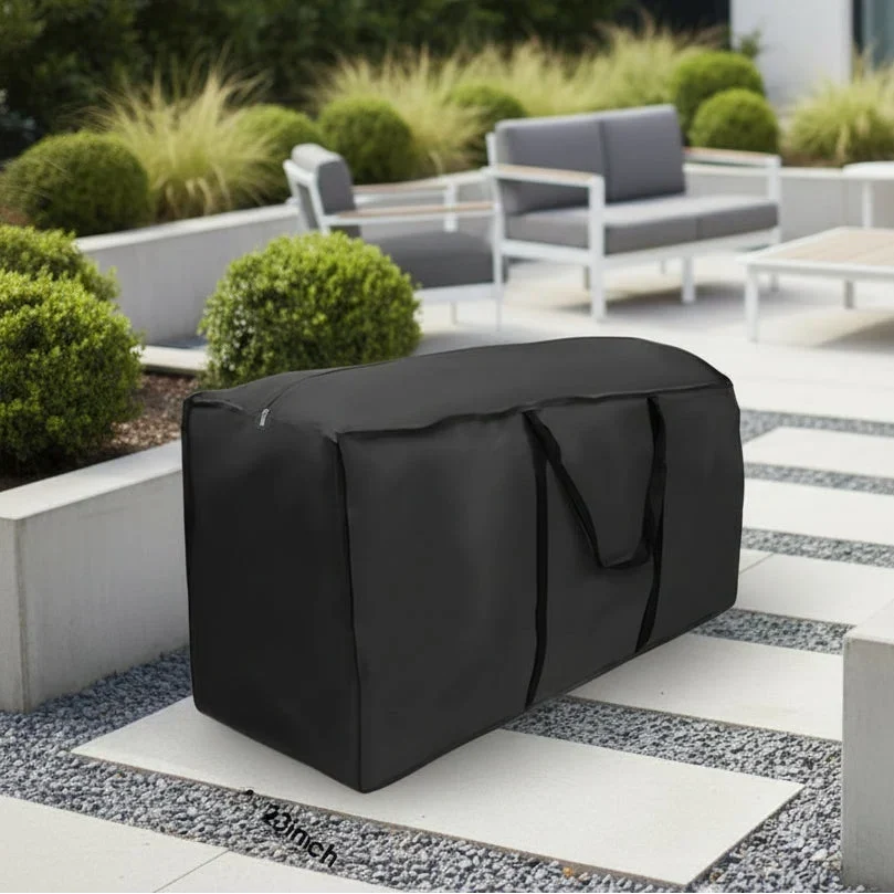 Outdoor Cushion Storage Bag Water-Resistant Zipper Closure Carry Handles