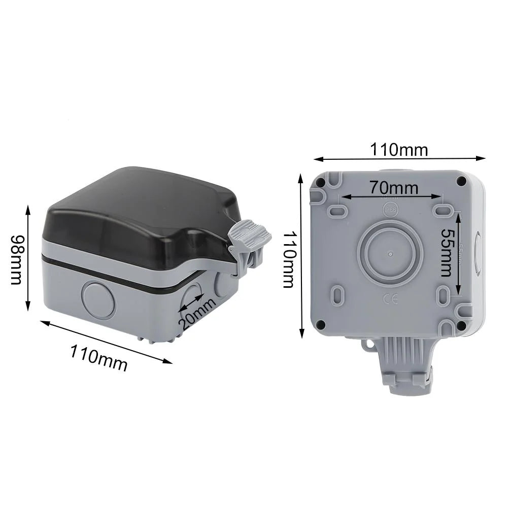 Outdoor Double Socket IP66 Weatherproof Lockable Cover