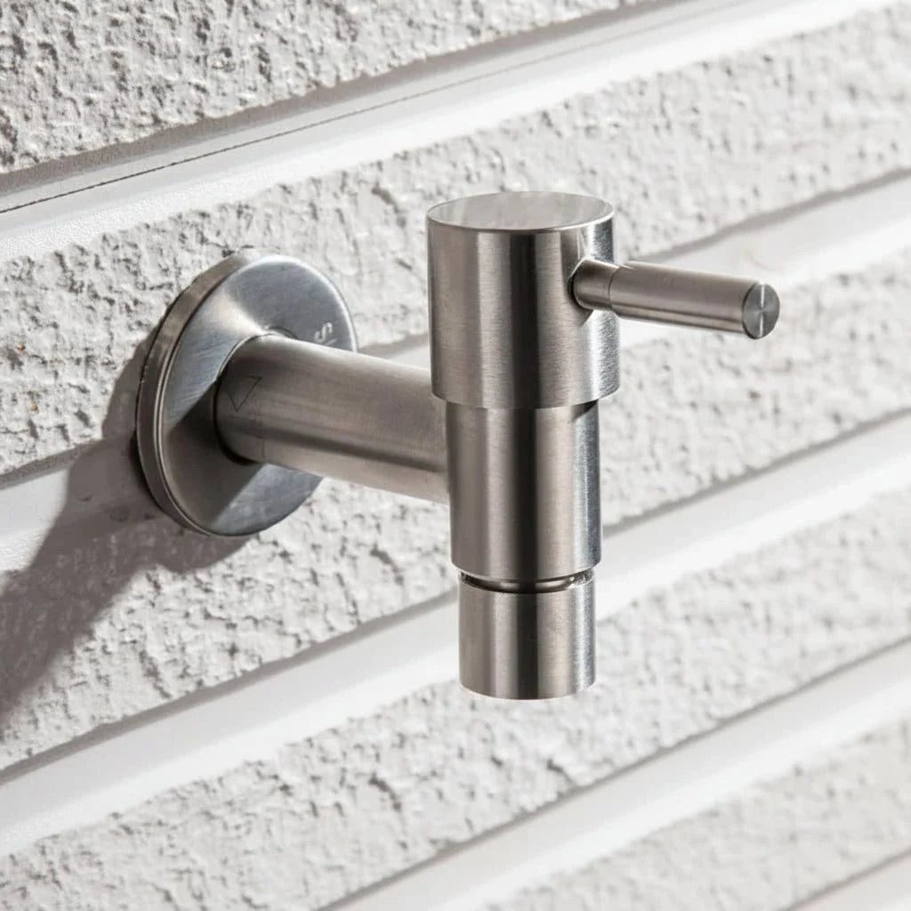 Outdoor Faucet Wall-Mounted 304 Stainless Steel Rust-Resistant