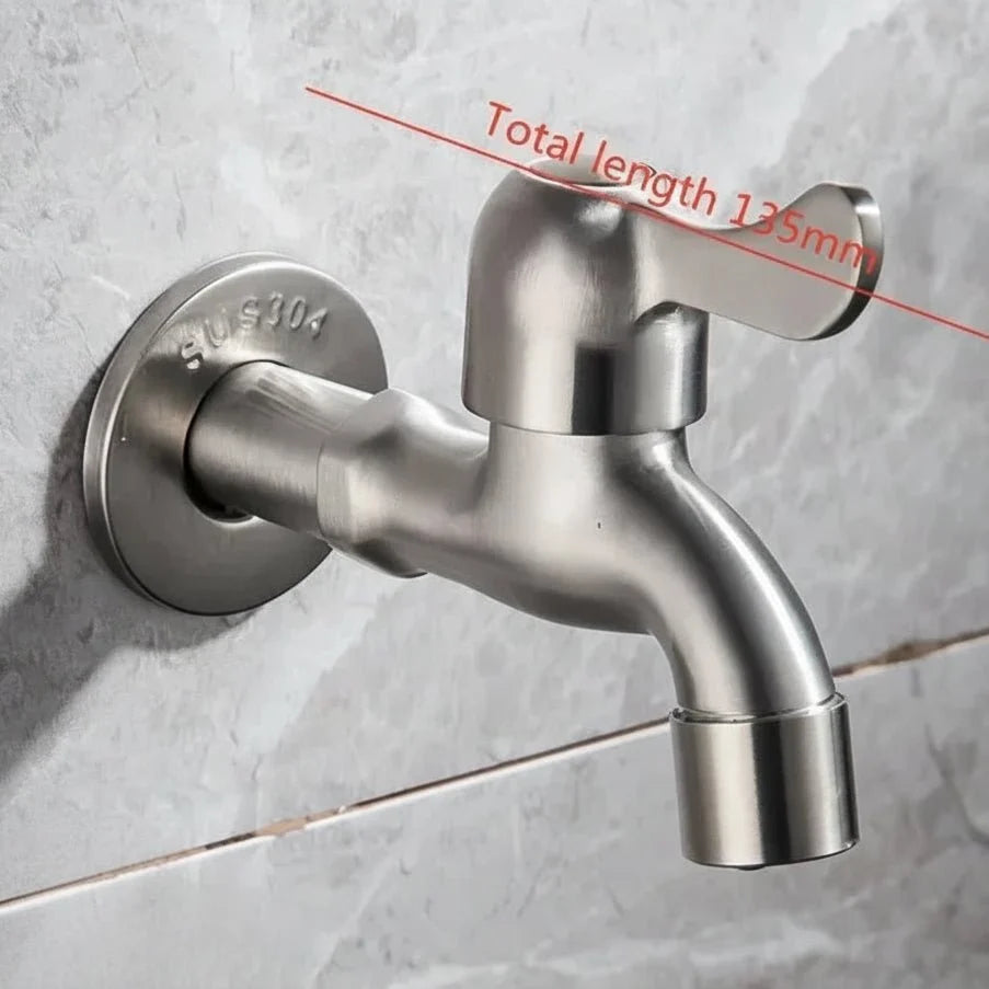 Outdoor Faucet Wall-Mounted 304 Stainless Steel Rust-Resistant