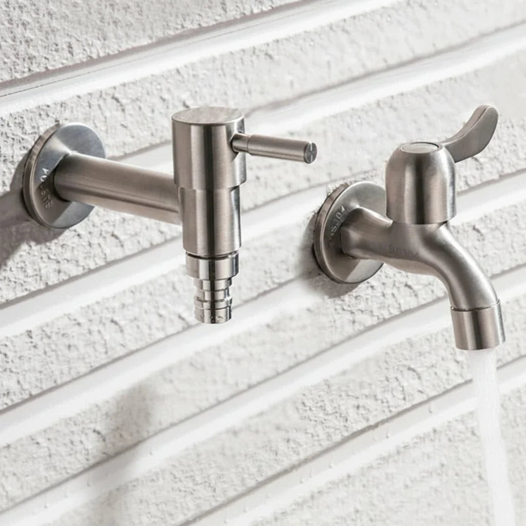 Outdoor Faucet Wall-Mounted 304 Stainless Steel Rust-Resistant