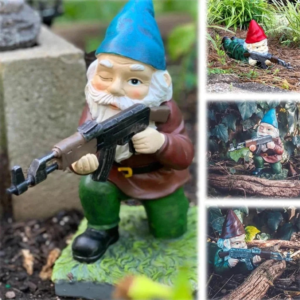 Outdoor Gnome Statue Hand-Finished Resin & UV-Stable Paint