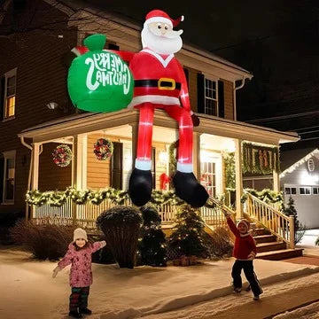Outdoor Inflatable Climbing Santa Built-In LED 8 Foot