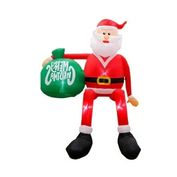 Outdoor Inflatable Climbing Santa Built-In LED 8 Foot