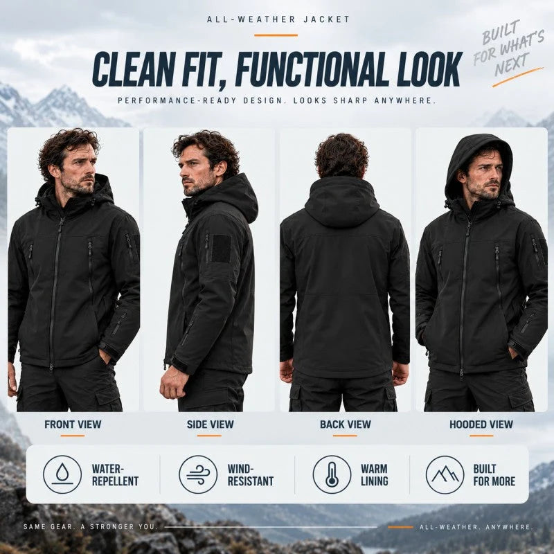 Outdoor Jacket Windproof Water-Resistant Insulated