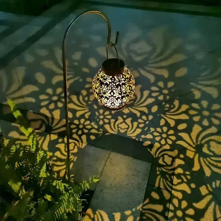 Outdoor Pendant Light Solar-Powered LED Remote-Controlled Brightness & Timer