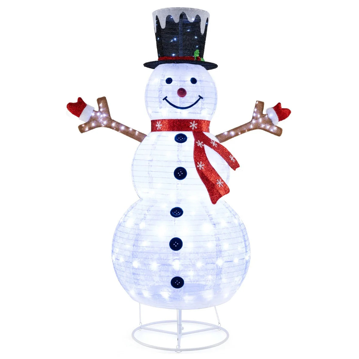 Outdoor Pop-Up Snowman Decoration 180 LED Weather-Resistant