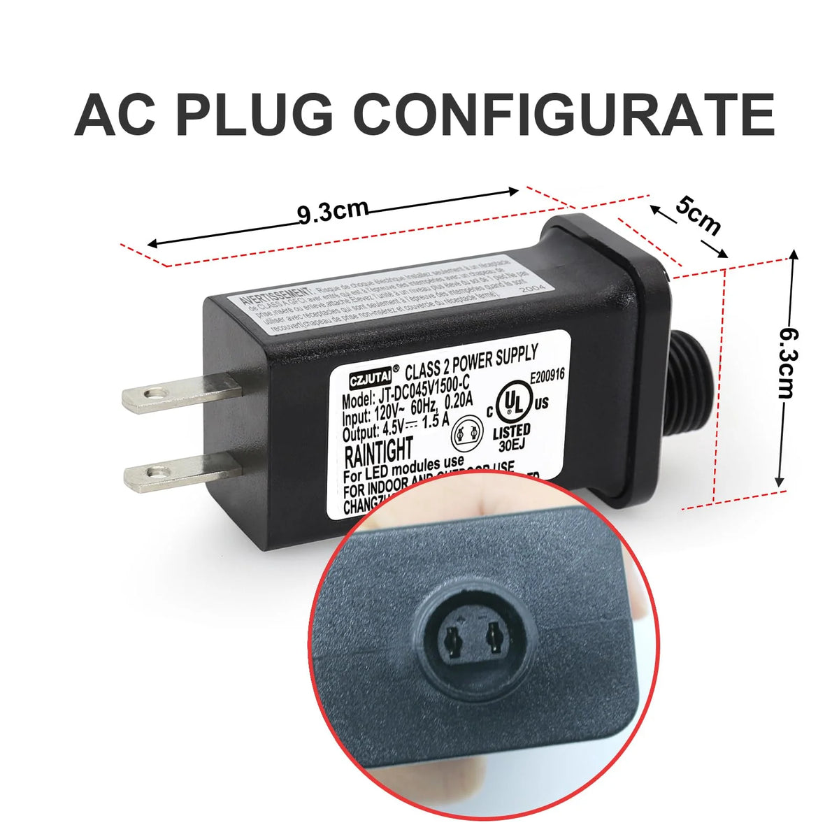 Outdoor Power Adapter 4.5 V DC Regulated IP44