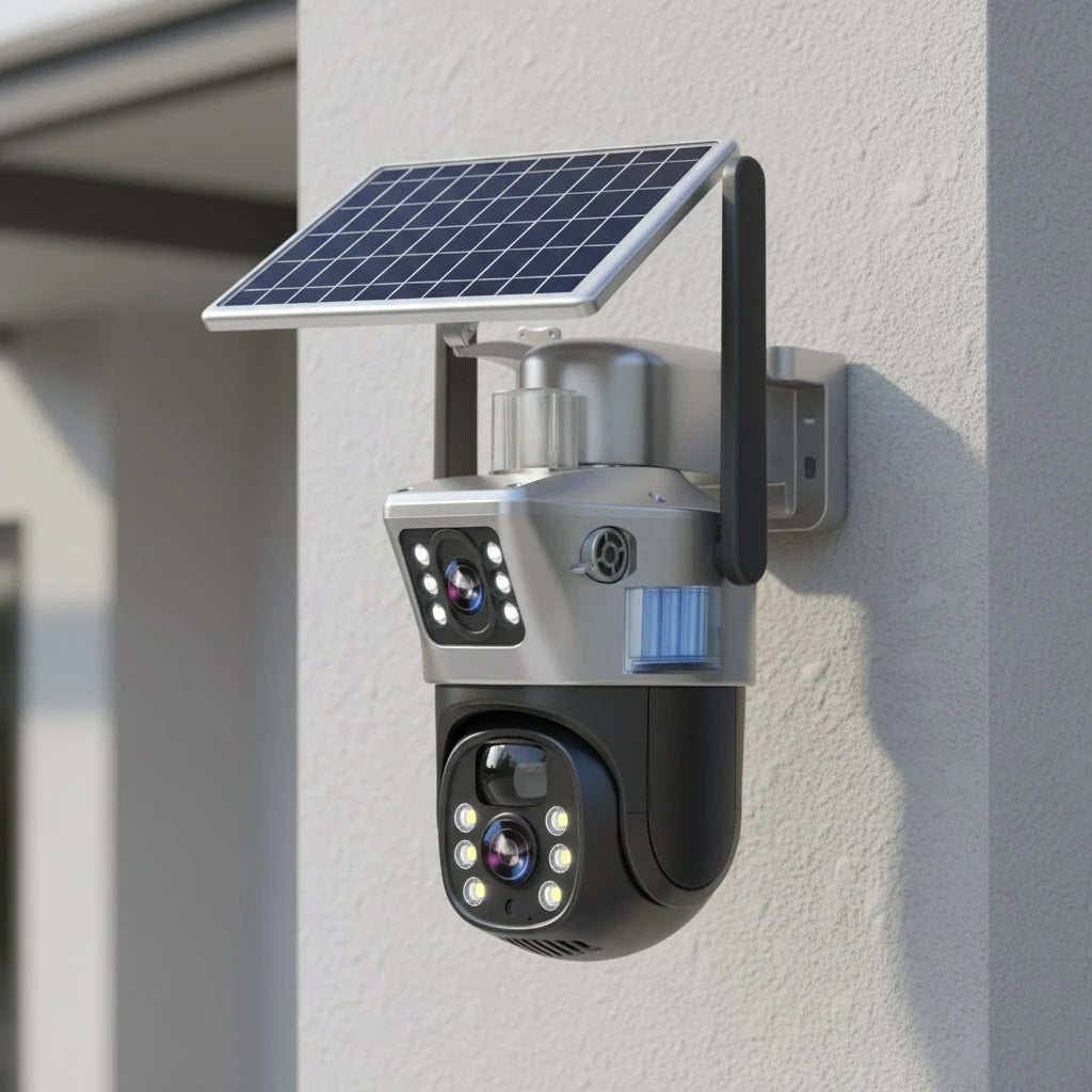 Outdoor Security Camera 4K Solar-Powered Night Vision