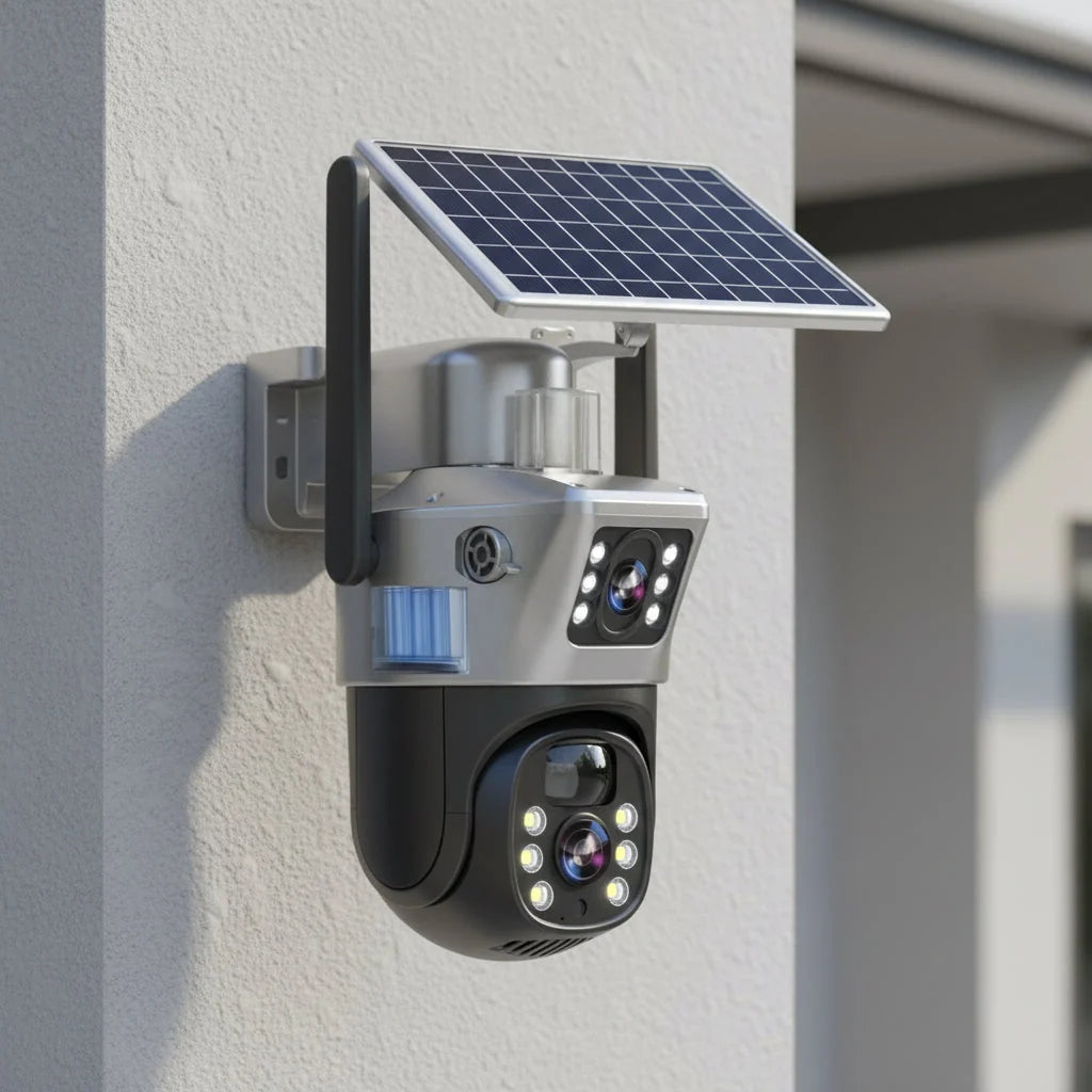 Outdoor Security Camera 4K Solar-Powered Night Vision