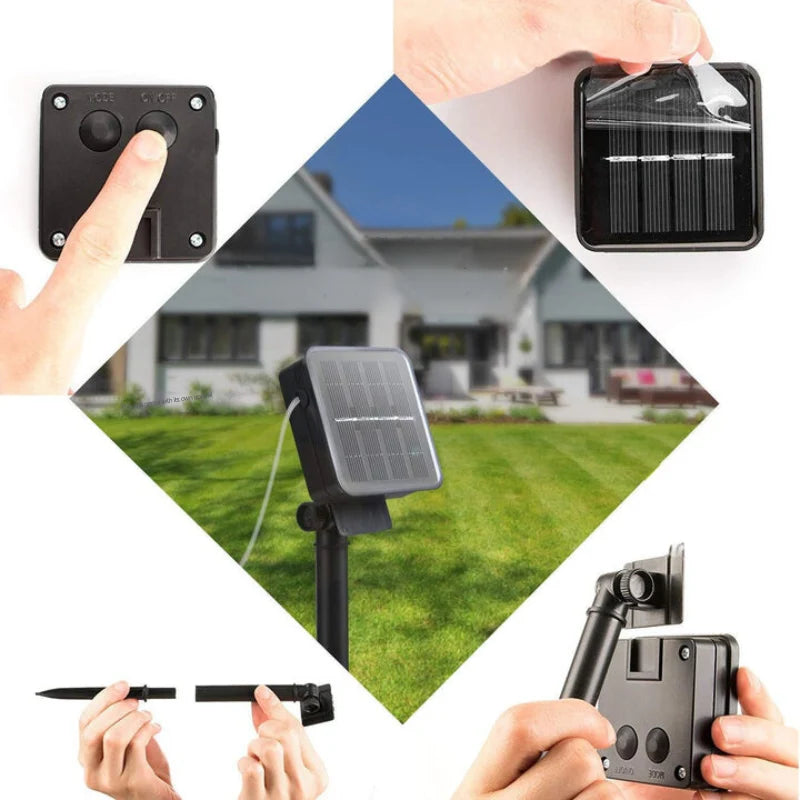 Outdoor Solar String Lights 100 LEDs Waterproof Stainless Steel