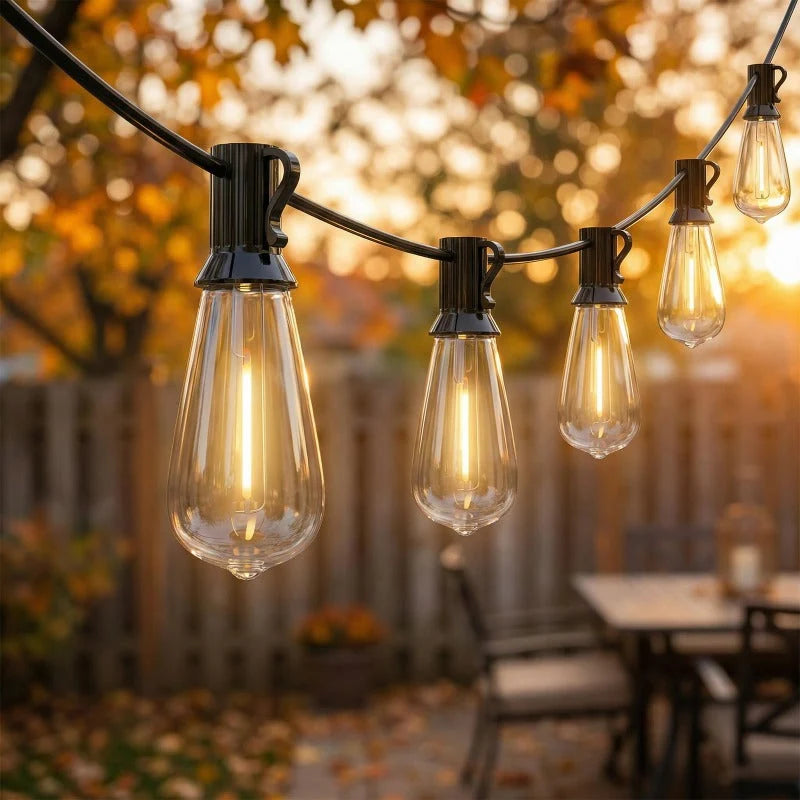 Outdoor String Lights Waterproof Shatterproof Dimmable LED Bulbs