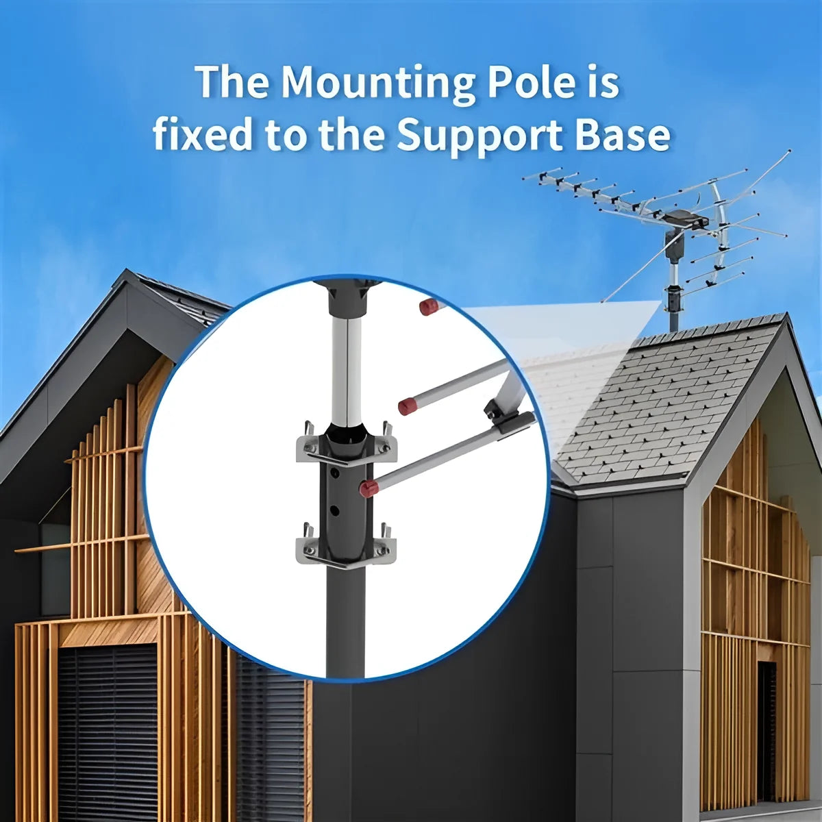 Outdoor TV Antenna Motorized 360-Degree Weatherproof Dual-Band