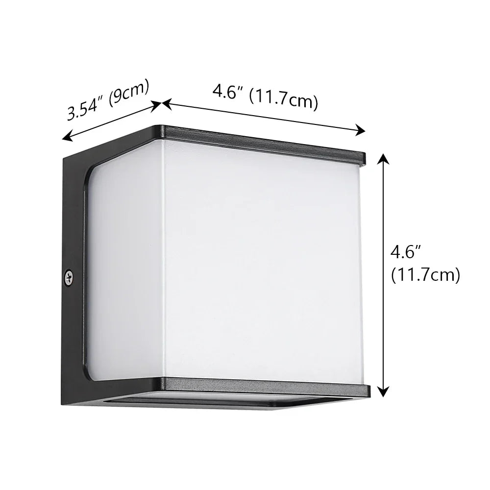 Outdoor Wall Light Cube Top & Bottom Beams Sealed