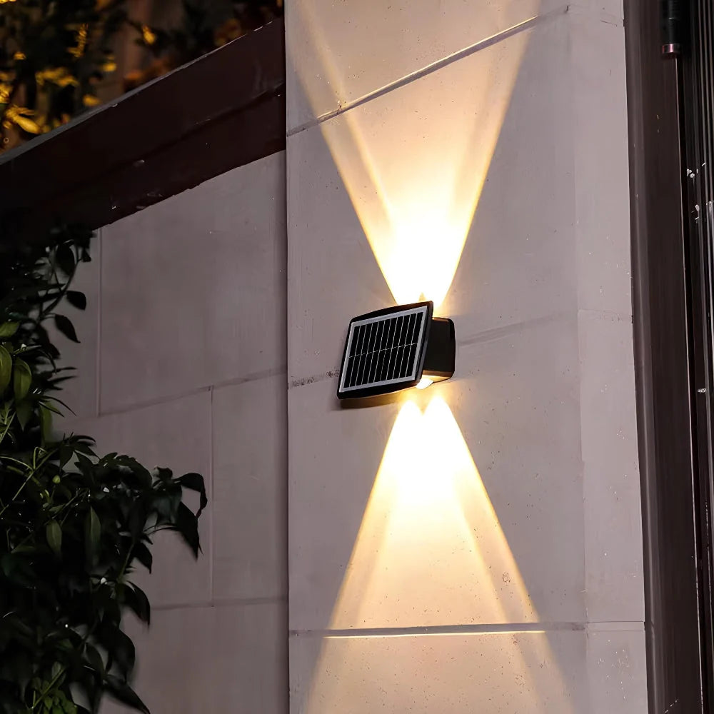 Outdoor Wall Light Solar Powered Dusk Sensor Easy Install