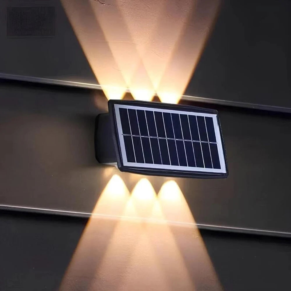 Outdoor Wall Light Solar Powered Dusk Sensor Easy Install