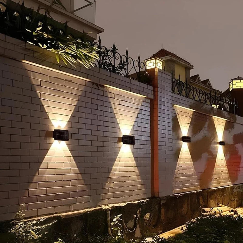 Outdoor Wall Light Solar Powered Dusk Sensor Easy Install