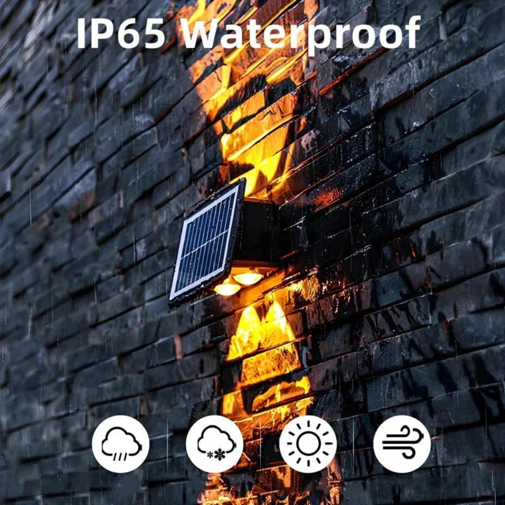 Outdoor Wall Light Solar Powered Dusk Sensor Easy Install