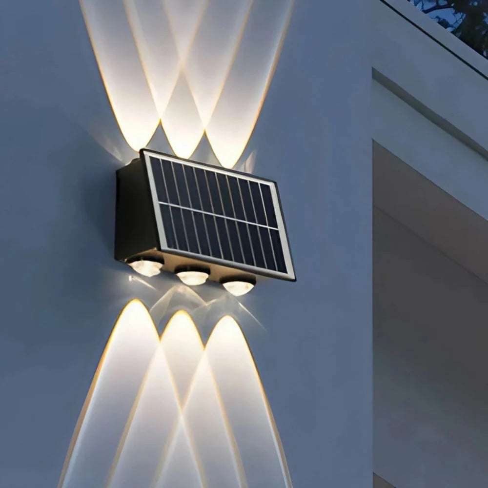 Outdoor Wall Light Solar Powered Dusk Sensor Easy Install