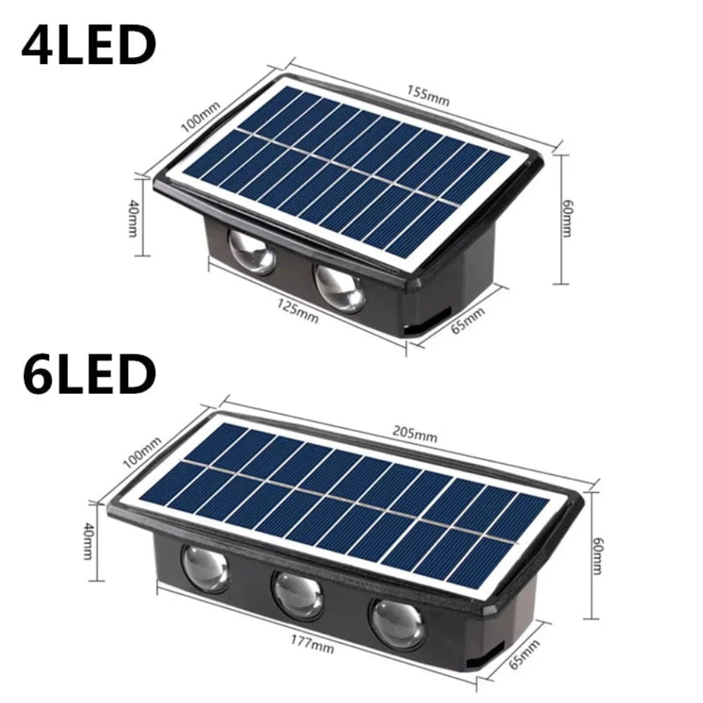 Outdoor Wall Light Solar Powered Dusk Sensor Easy Install