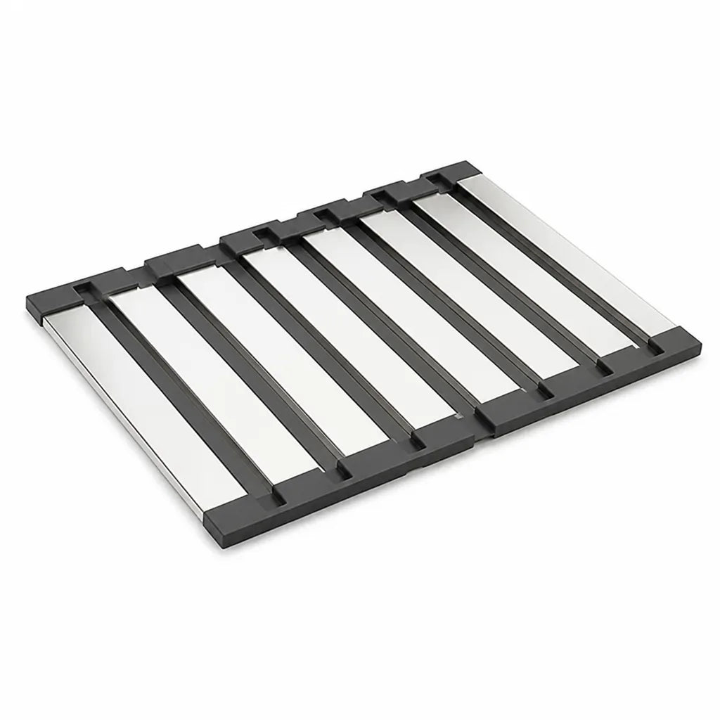 Over-Sink Drain Rack Heat-Resistant Stainless Steel & Non-Slip Corners