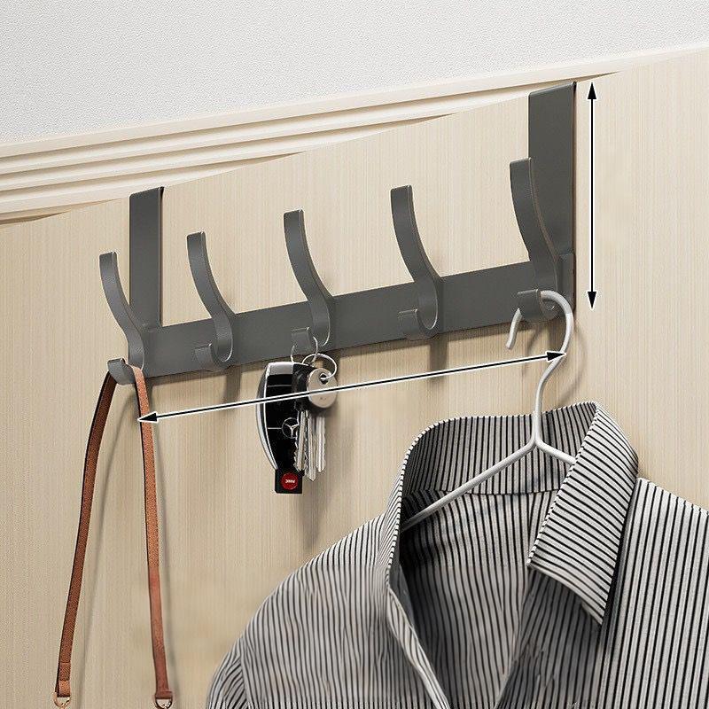 Over-the-Door Coat Rack No-Drill Multi-Hook Storage