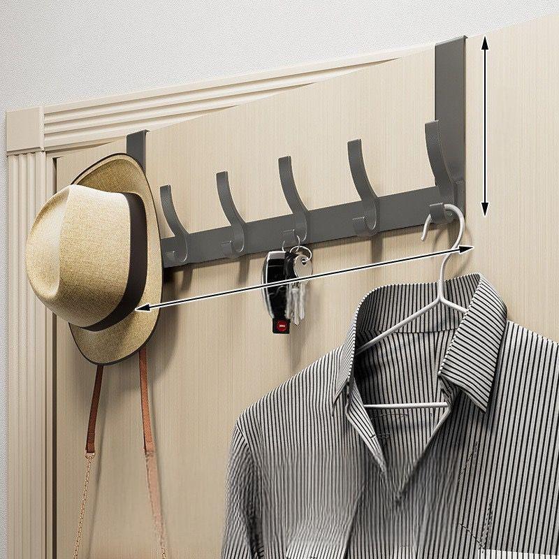Over-the-Door Coat Rack No-Drill Multi-Hook Storage