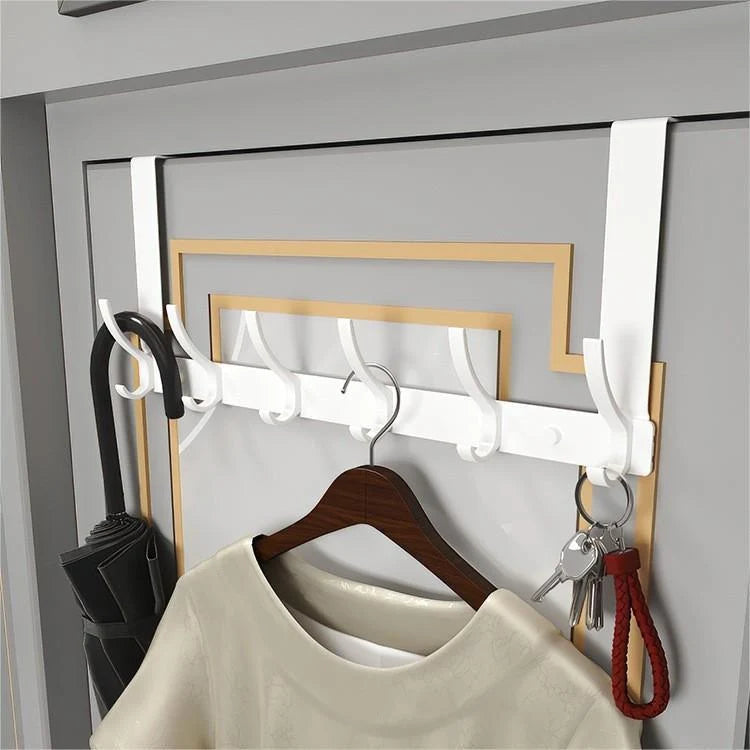 Over-the-Door Coat Rack No-Drill Multi-Hook Storage