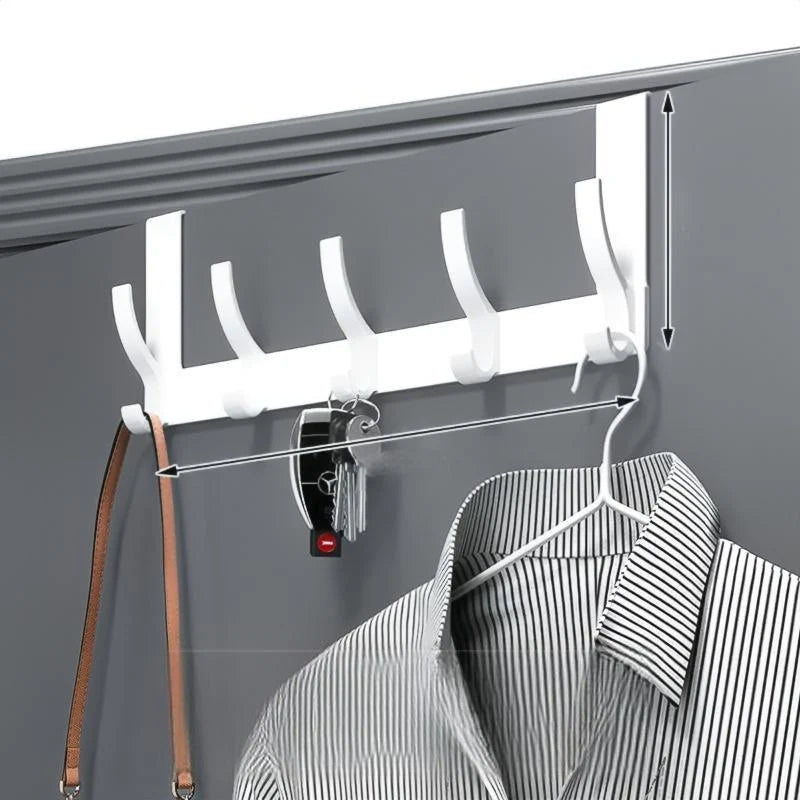 Over-the-Door Coat Rack No-Drill Multi-Hook Storage