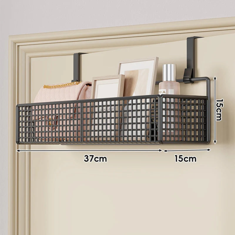 Over-the-Door Storage Basket Two-Tier Tool-Free Hanging