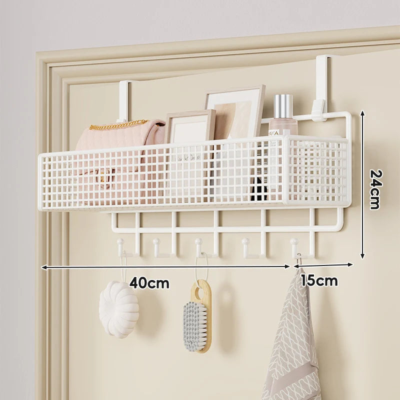 Over-the-Door Storage Basket Two-Tier Tool-Free Hanging