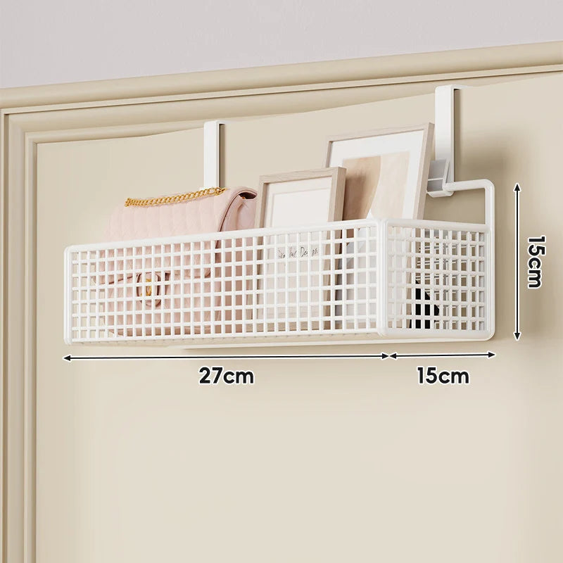 Over-the-Door Storage Basket Two-Tier Tool-Free Hanging