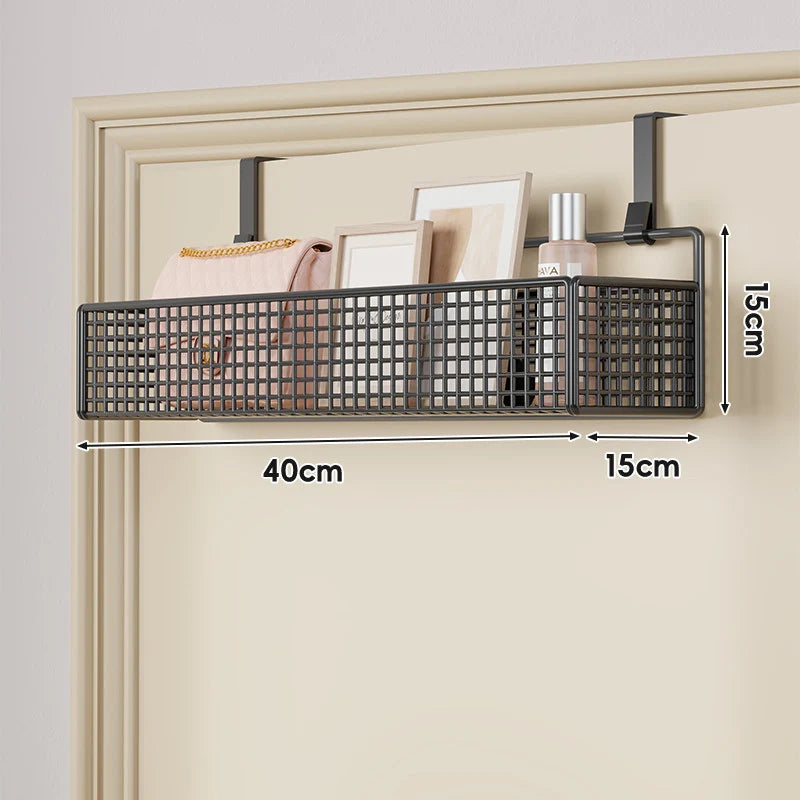 Over-the-Door Storage Basket Two-Tier Tool-Free Hanging