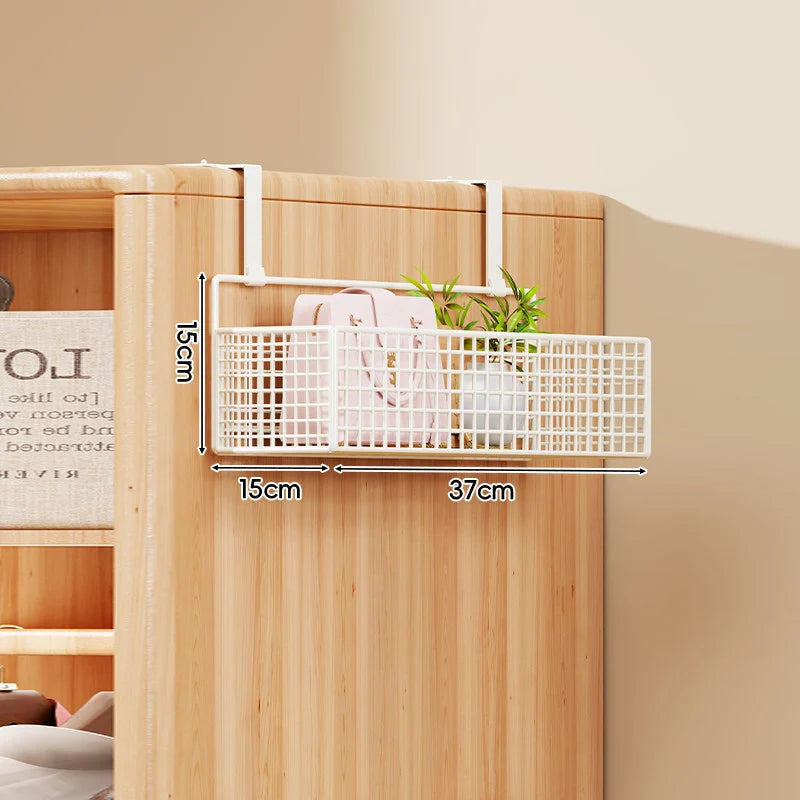 Over-the-Door Storage Organizer Four-Tier Mesh Baskets With Hooks