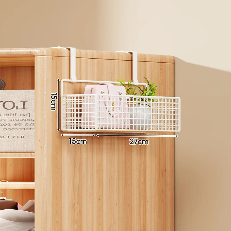 Over-the-Door Storage Organizer Four-Tier Mesh Baskets With Hooks