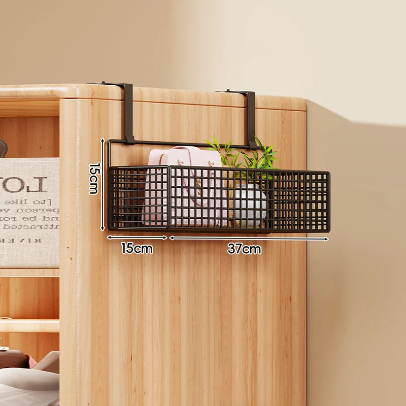 Over-the-Door Storage Organizer Four-Tier Mesh Baskets With Hooks