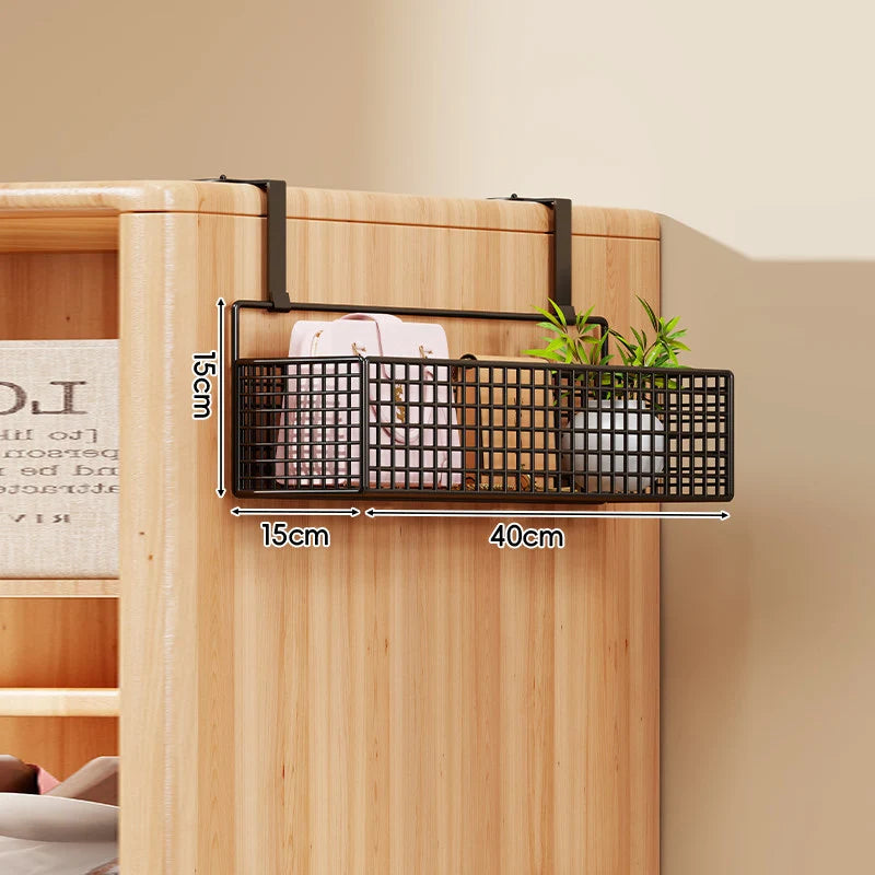 Over-the-Door Storage Organizer Four-Tier Mesh Baskets With Hooks