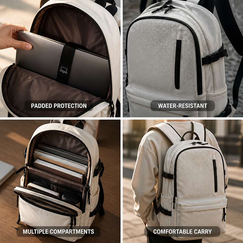 Padded Sleeve & Water-Resistant Laptop Backpack (Fits 15.6 in)