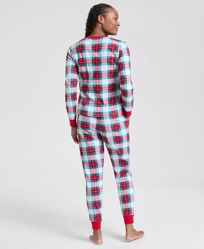 Pajama Set Woven Cotton Top & Drawstring Pants