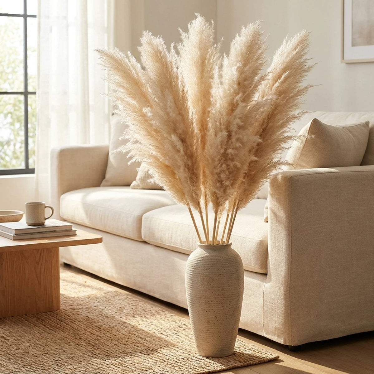 Pampas Grass Artificial Decorative Stems 25.6-Inch