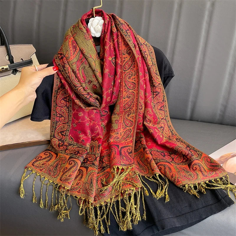 Pashmina Scarf Cotton-Polyester Blend Cashmere-Like Feel Multiway Wrap