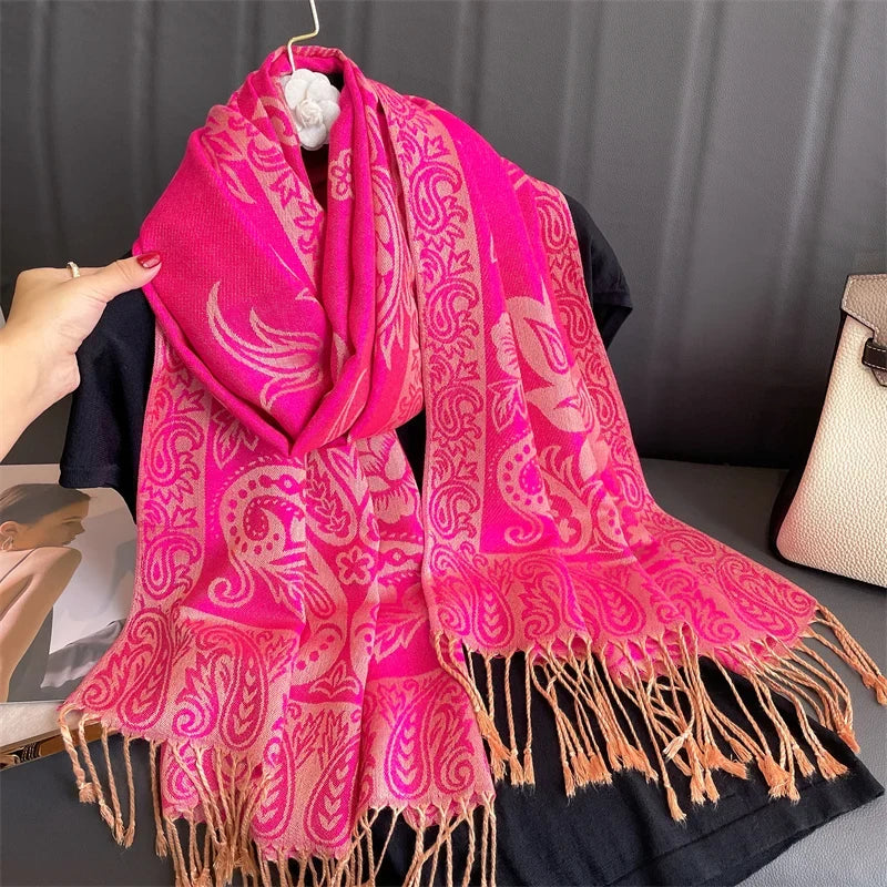 Pashmina Scarf Cotton-Polyester Blend Cashmere-Like Feel Multiway Wrap