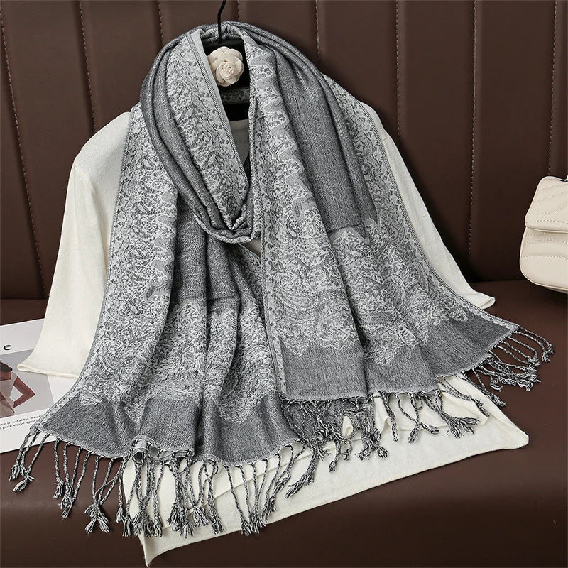 Pashmina Scarf Cotton-Polyester Blend Cashmere-Like Feel Multiway Wrap