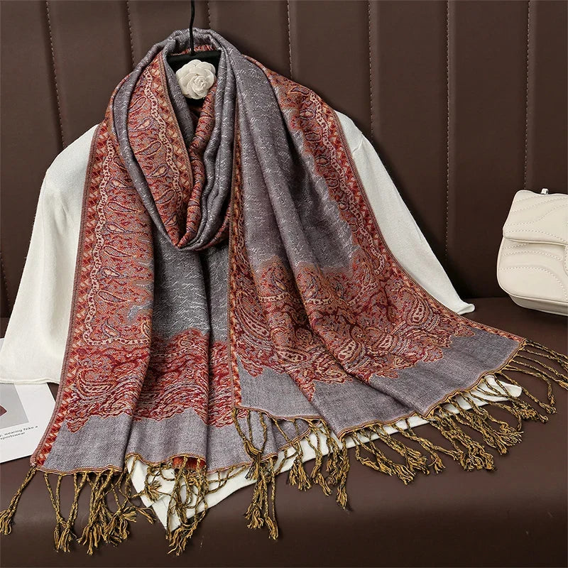 Pashmina Scarf Cotton-Polyester Blend Cashmere-Like Feel Multiway Wrap