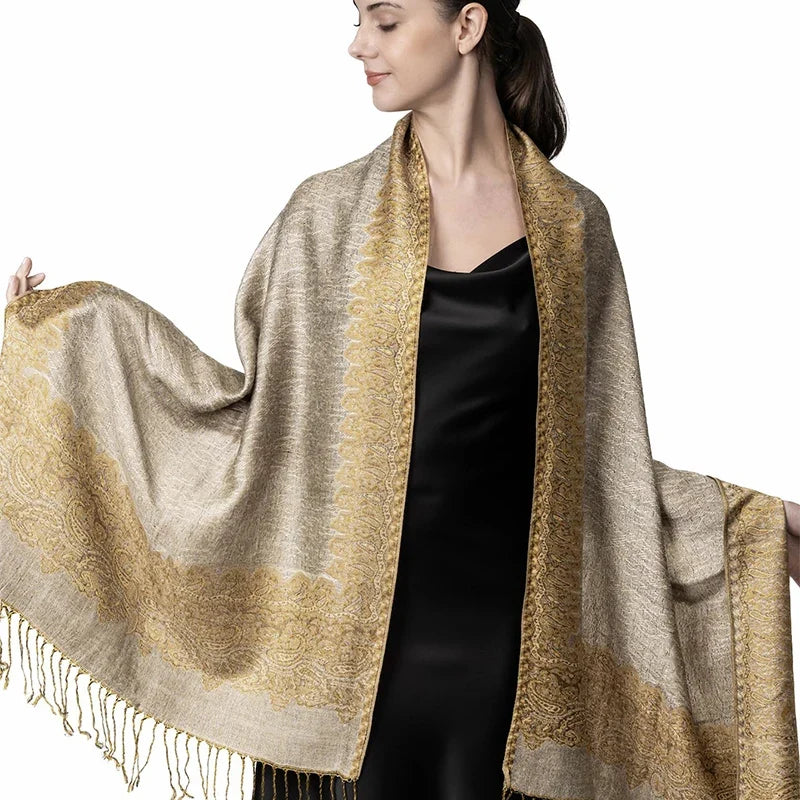 Pashmina Scarf Cotton-Polyester Blend Cashmere-Like Feel Multiway Wrap