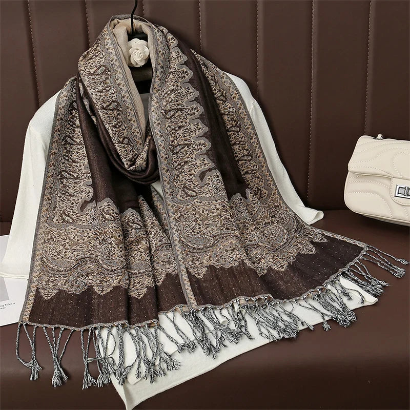 Pashmina Scarf Cotton-Polyester Blend Cashmere-Like Feel Multiway Wrap