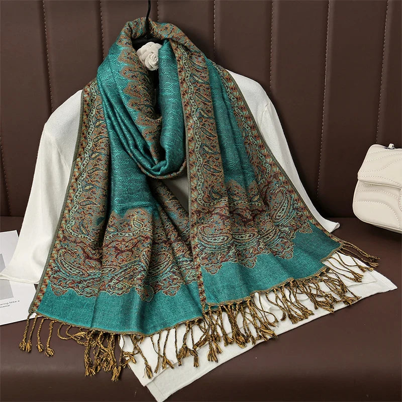 Pashmina Scarf Cotton-Polyester Blend Cashmere-Like Feel Multiway Wrap